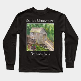 Old grist mill in Cades Cove, the Smoky Mountains National Park Long Sleeve T-Shirt